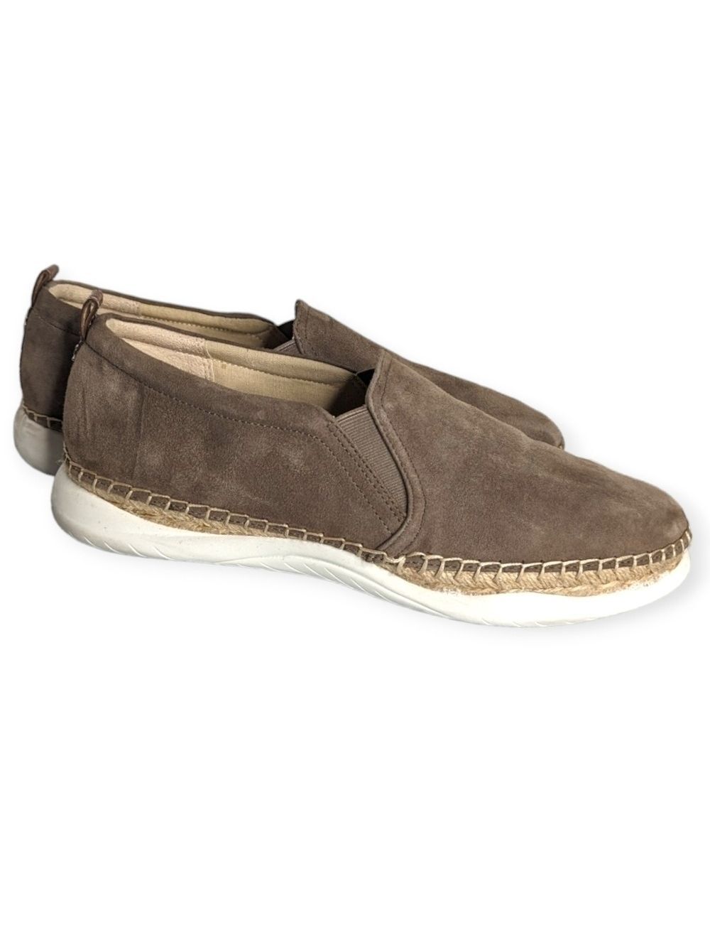 Sam Edelman Leather Slip-On Espadrille Sneakers - Kassie Grey Women's Size 10M